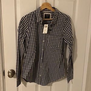Navy Gingham Button Up Shirt